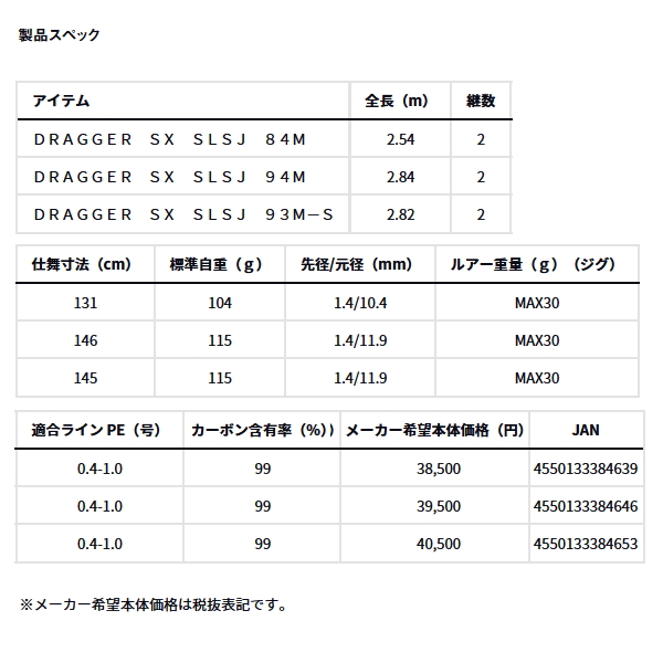 画像: ≪'24年5月新商品！≫ ダイワ ドラッガー SX SLSJ 94M 〔仕舞寸法 146cm〕 【保証書付き】【大型商品1/代引不可】