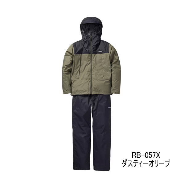 画像1: ≪'24年9月新商品！≫ シマノ ベーシックインサレーション レインスーツ 01 RB-057X ダスティーオリーブ Mサイズ [9月発売予定/ご予約受付中]