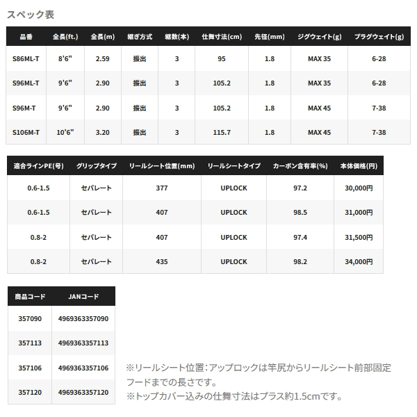 画像: ≪'24年11月新商品！≫ シマノ '24 ディアルーナ 振出モデル S106M-T 〔仕舞寸法 115.7cm〕 【保証書付き】 [11月発売予定/ご予約受付中]