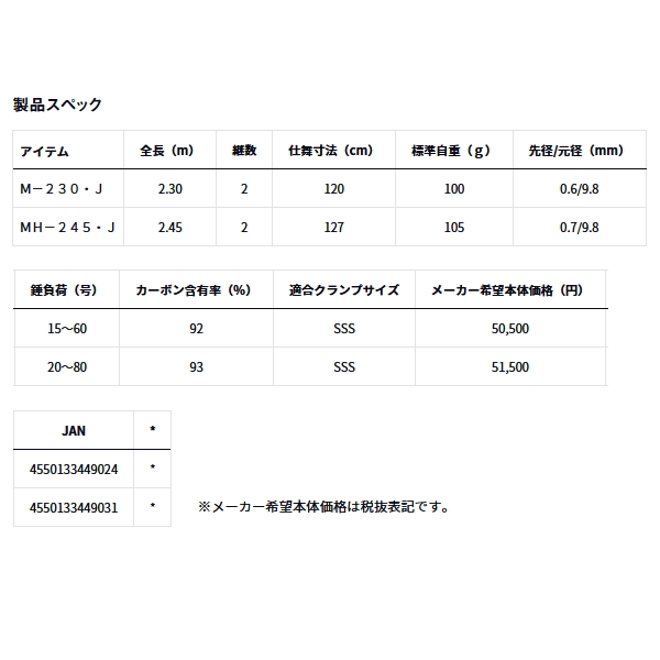 画像: ≪'24年9月新商品！≫ ダイワ メタリア ライトヒラメ MH-245・J 〔仕舞寸法 127cm〕 【保証書付き】