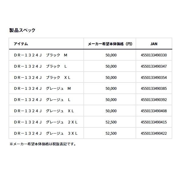 画像: ≪'24年8月新商品！≫ ダイワ ゴアテックス タフレインジャケット DR-1324J ブラック Mサイズ