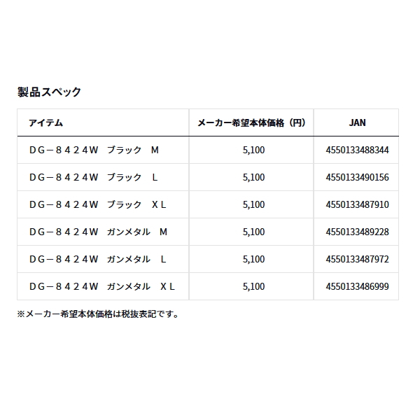 画像: ≪'24年9月新商品！≫ ダイワ 防寒ライトグリップグローブ 3本ロングカット DG-8424W ガンメタル Mサイズ