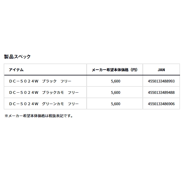 画像: ≪'24年9月新商品！≫ ダイワ ギャザードワークキャップ DC-5024W ブラック フリーサイズ