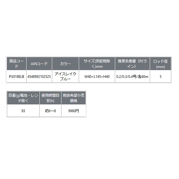 画像: ≪'24年9月新商品！≫ PROX 攻棚ワカサギモータードライブEC PX018ELB アイスレイクブルー 【小型商品】