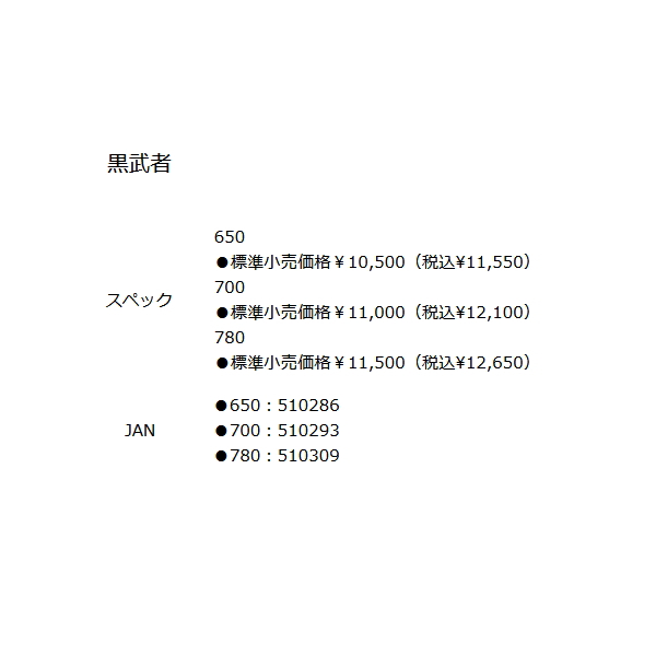 画像: 釣武者 黒武者 700