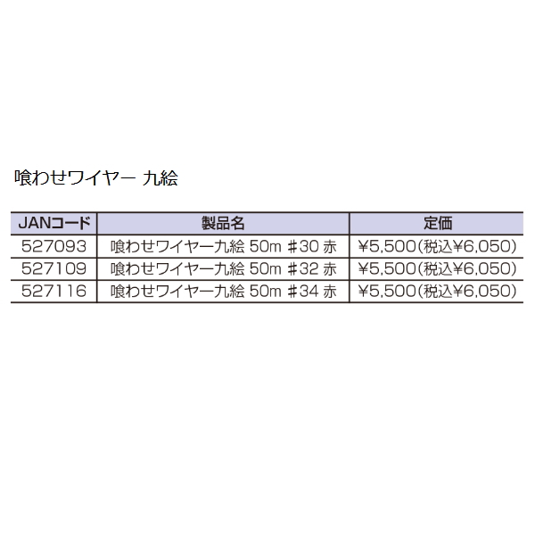 画像: 釣武者 喰わせワイヤー九絵 50m #34 赤