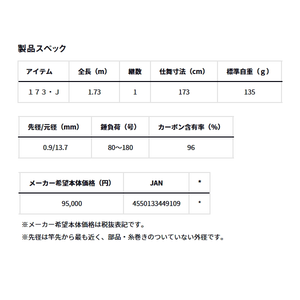 画像: ≪'24年11月新商品！≫ ダイワ 極鋭 ヤリイカ EX 173・J 〔仕舞寸法 173cm〕 【保証書付き】 【大型商品1/代引不可】