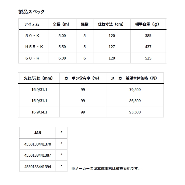 画像: ≪'24年11月新商品！≫ ダイワ トーナメント 磯 玉の柄 60・K 〔仕舞寸法 120cm〕 【保証書付き】