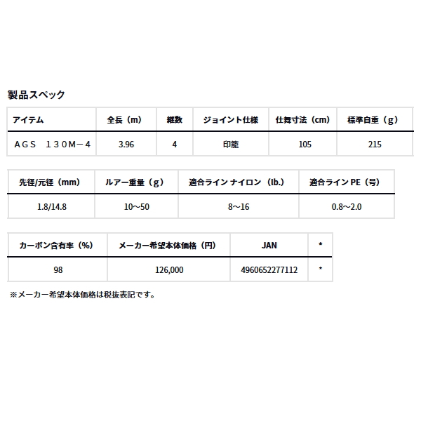 画像: ダイワ モアザン ワイズメン AGS 130M-4 〔仕舞寸法 105cm〕 【保証書付き】