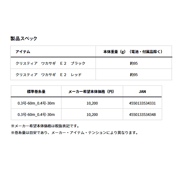 画像: ≪'24年10月新商品！≫ ダイワ クリスティア ワカサギ E2 ブラック 【小型商品】