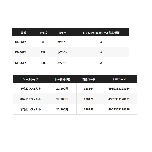 画像: ≪'25年3月新商品！≫ シマノ ジオロック 羊毛ピンフェルトキット A KT-661Y ホワイト Mサイズ [3月発売予定/ご予約受付中]