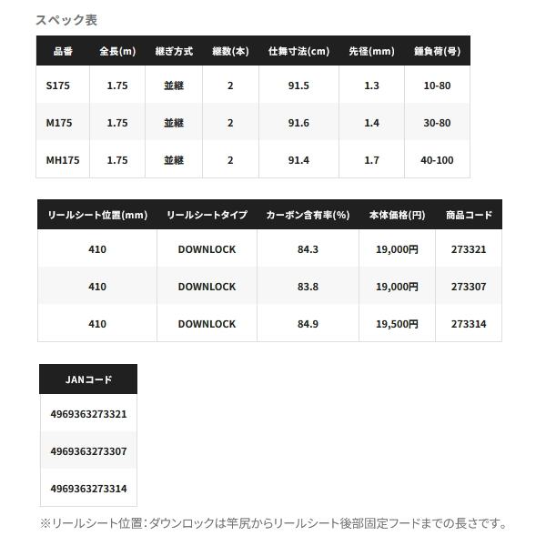 画像: ≪'25年4月新商品！≫ シマノ '25 タコマスター BB M175 〔仕舞寸法 91.6cm〕 [4月発売予定/ご予約受付中]