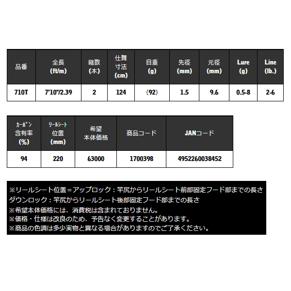 画像: ≪'25年3月新商品！≫ 宇崎日新 レスター 夢雫 GVX 710T 〔仕舞寸法 124cm〕 【保証書付き】 [3月発売予定/ご予約受付中]