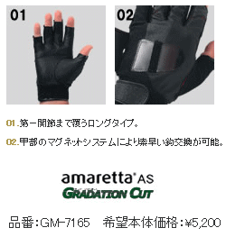 画像: ≪新製品！≫ がまかつ トーナメント グローブ （ 5本切 ロングタイプ ） GM-7165 ブラック LLサイズ